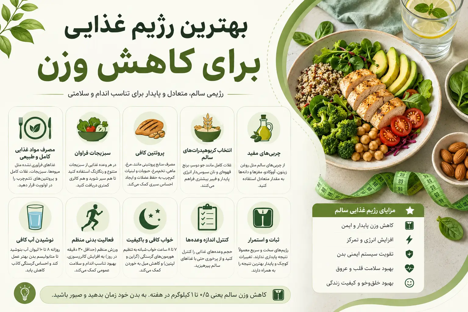 بهترین رژیم غذایی برای کاهش وزن چیست؟ راهنمای لاغری سالم