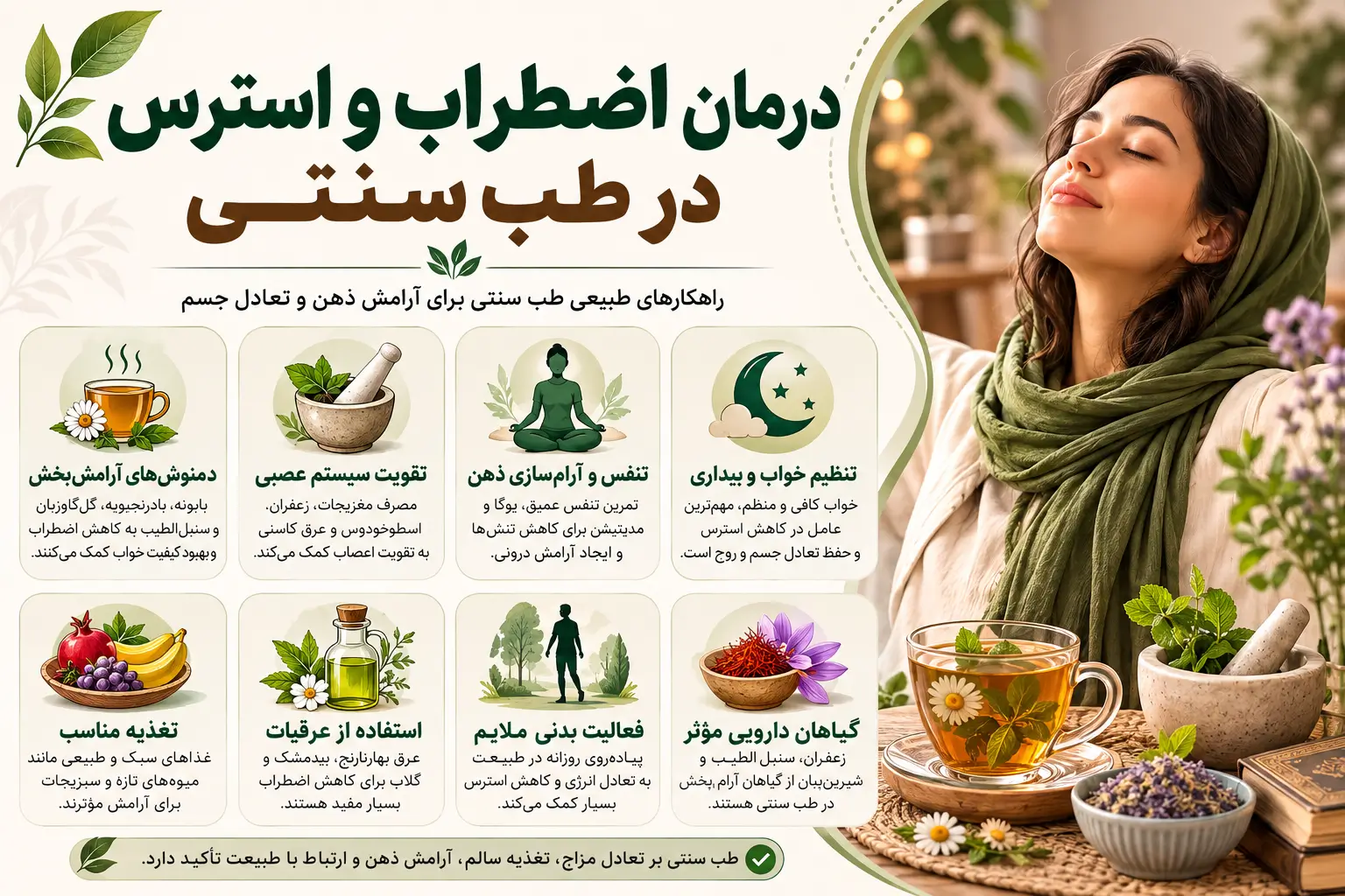 درمان اضطراب و استرس در طب سنتی؛ روش‌های طبیعی و مؤثر
