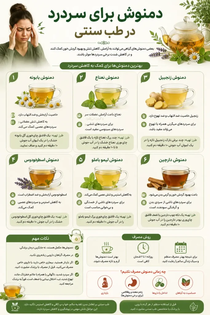 دمنوش برای سردرد در طب سنتی