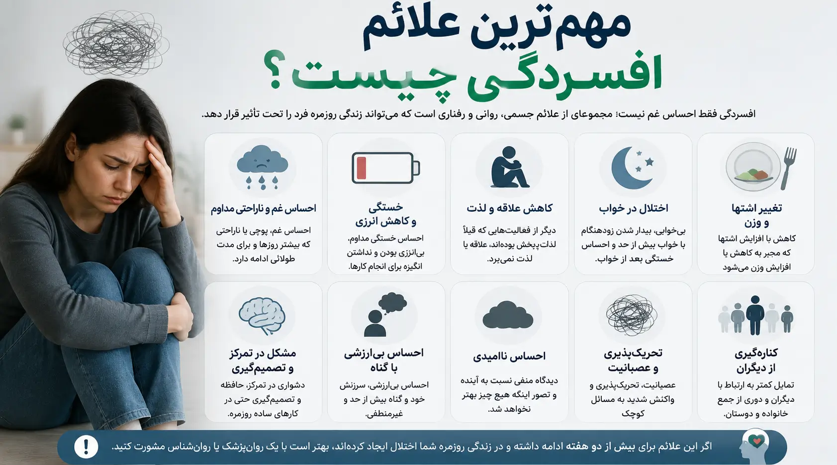 مهم‌ترین علائم افسردگی چیست؟