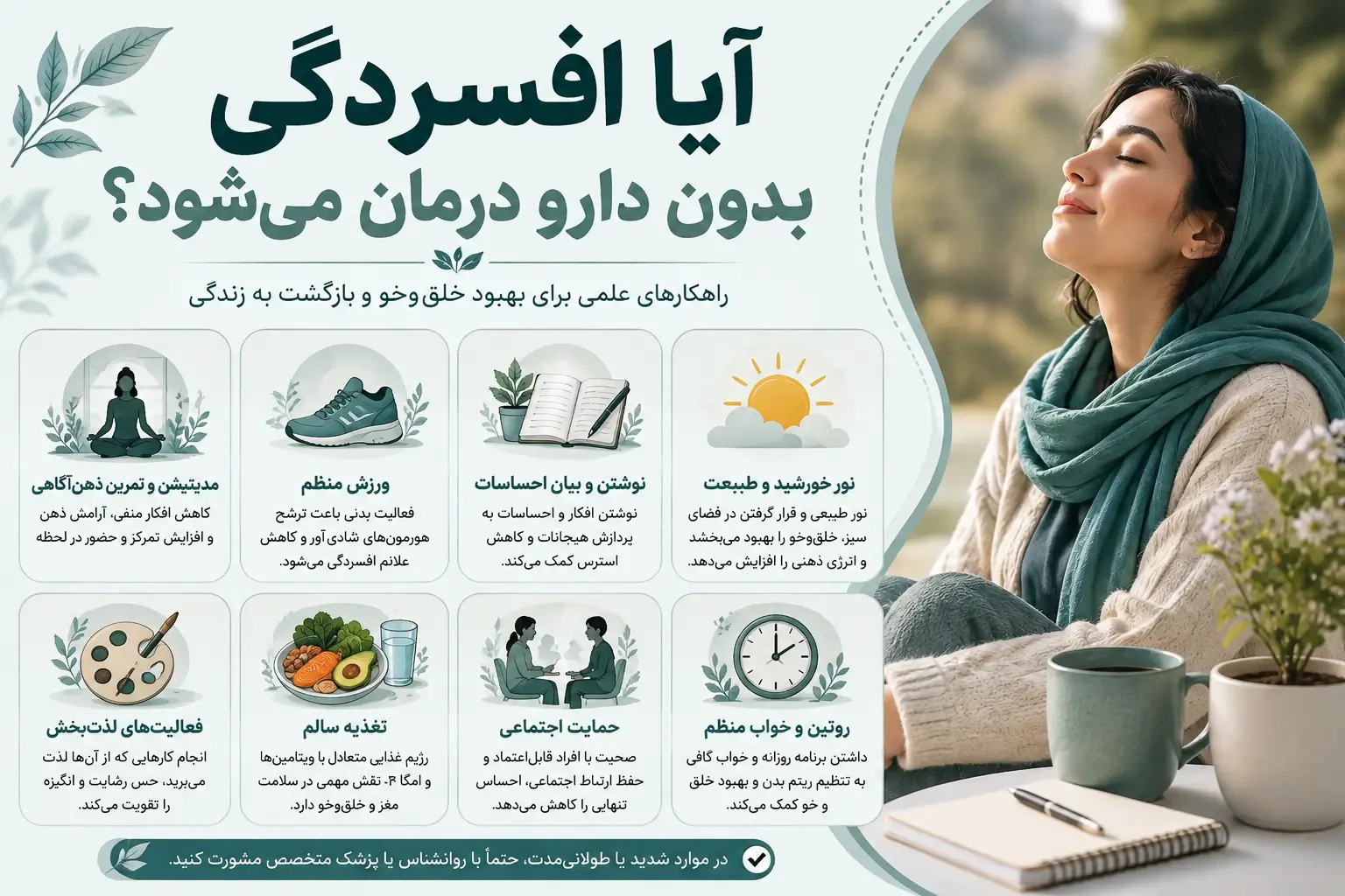 آیا افسردگی بدون دارو درمان می‌شود؟ روش‌ های مؤثر
