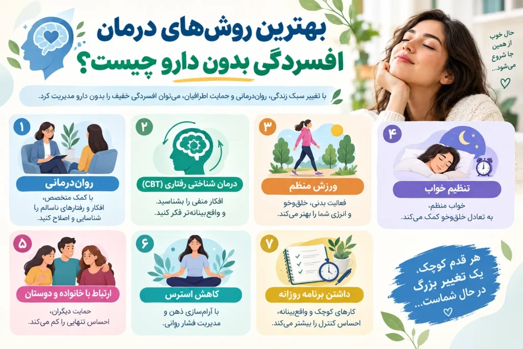 بهترین روش‌های درمان افسردگی بدون دارو چیست؟